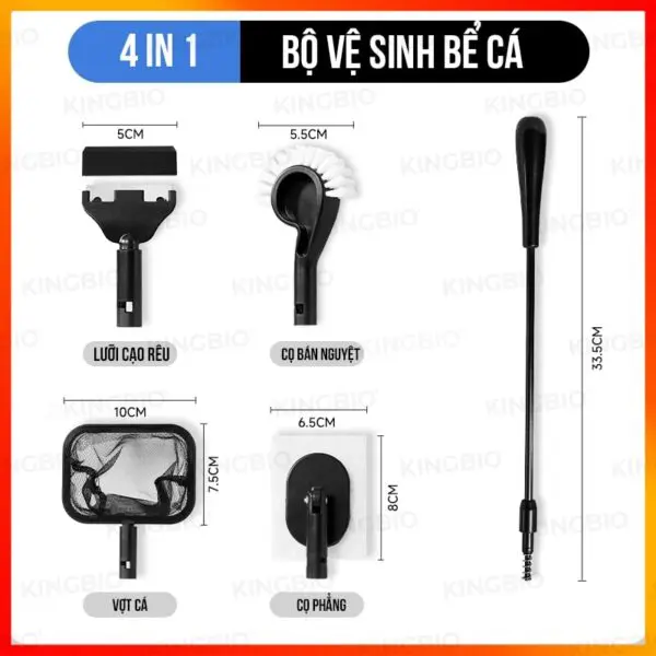 Bộ dụng cụ vệ sinh hồ cá Yee 4 trong 1 - Giải pháp làm sạch toàn diện cho bể cá - Ảnh 6