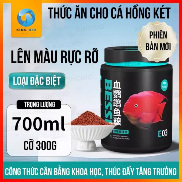 Cám Bessn Blood Parrot thức ăn hỗ trợ lên màu, giàu đạm và Vitamin cho cá hồng két - Ảnh 5