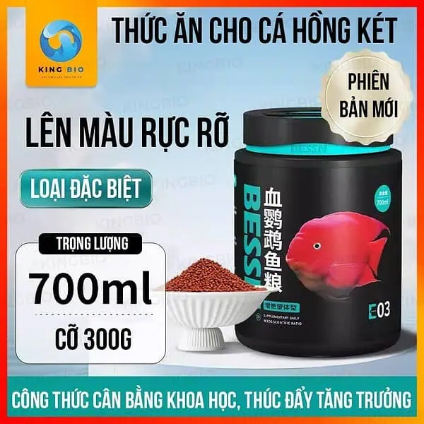 Cám Bessn Blood Parrot thức ăn hỗ trợ lên màu, giàu đạm và Vitamin cho cá hồng két - Ảnh 5