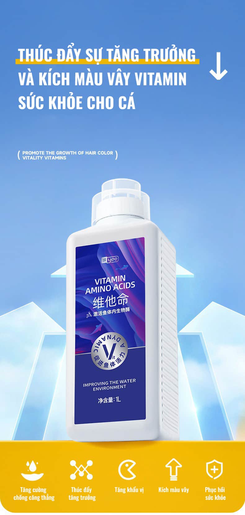 Vitamin tổng hợp Yee tăng cường sức khỏe cho cá Vitamin tổng hợp Yee tăng cường sức khỏe cho cá