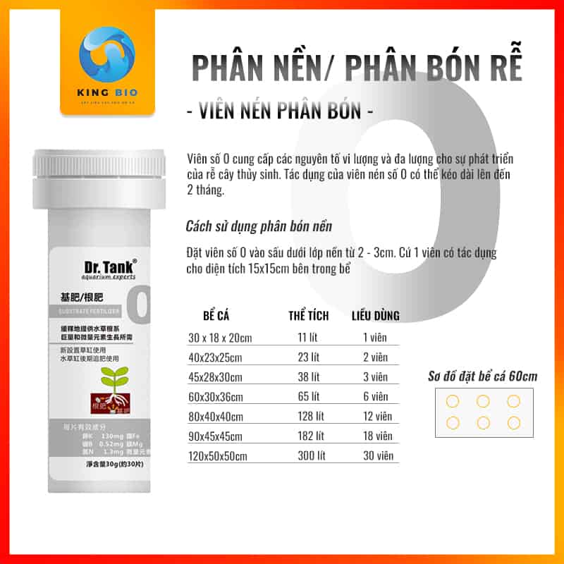 viên số 0 - viên phân nền/ phân bón rễ cây thủy sinh