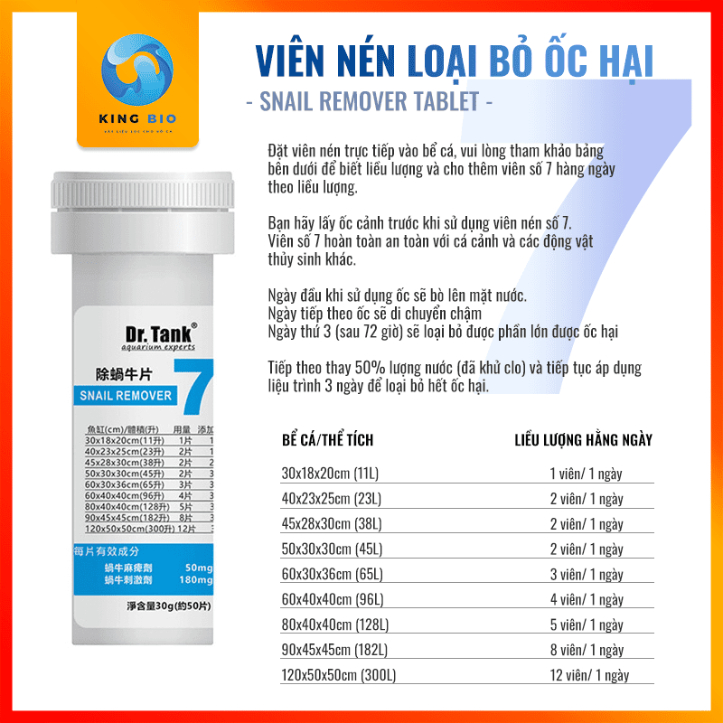 viên số 7 - viên nén loại bỏ ốc hại viên số 7 - viên nén loại bỏ ốc hại