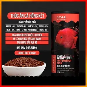 [Hộp 1000ml] Cám cá hồng két Xiaoyu thức ăn hỗ trợ lên màu, giàu đạm và Vitamin - Ảnh 2